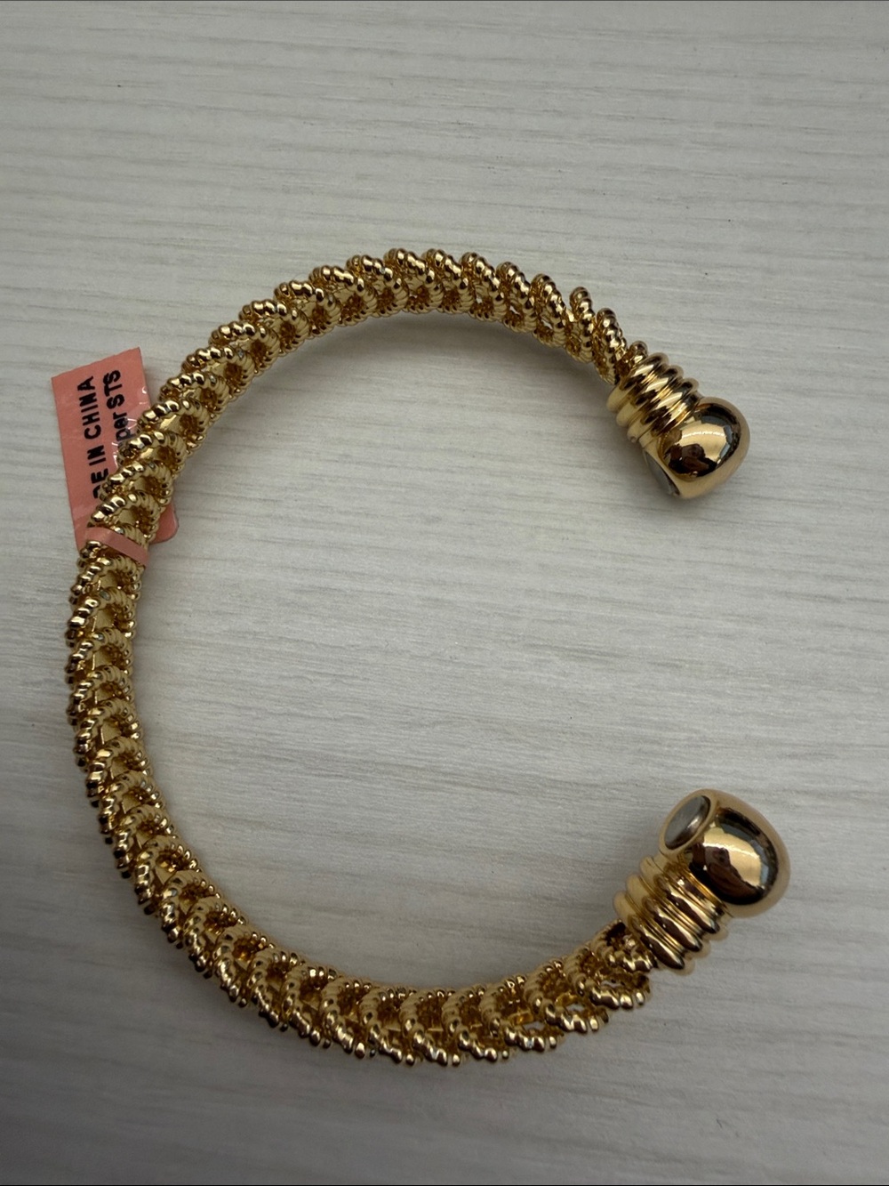 Gold Rope Twist Open Cuff Bracelet - Women's Fashion Jewelry